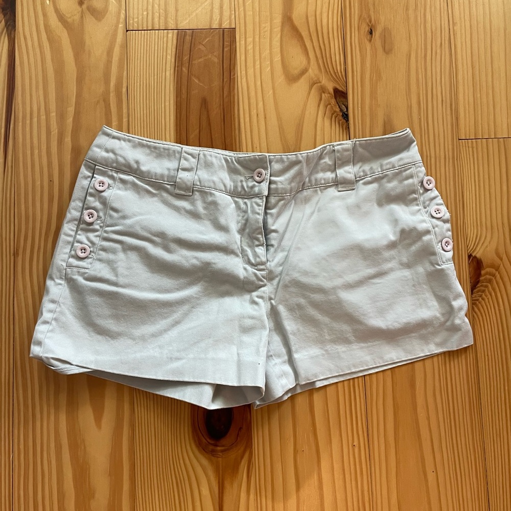 Island Company Cream Women's Cargo Shorts with Button Detail